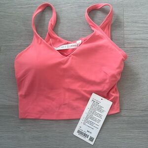 lululemon athletica Coral Pink Strappy Cropped Sports Top